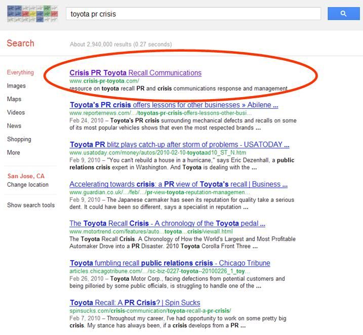 toyota crisis pr