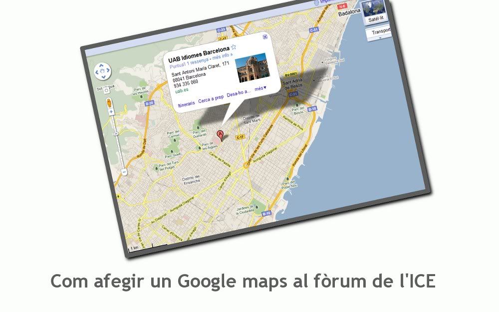 Com incloure un Google maps en un fòrum de l'ICE