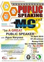 pamflet public speaking and MC Training