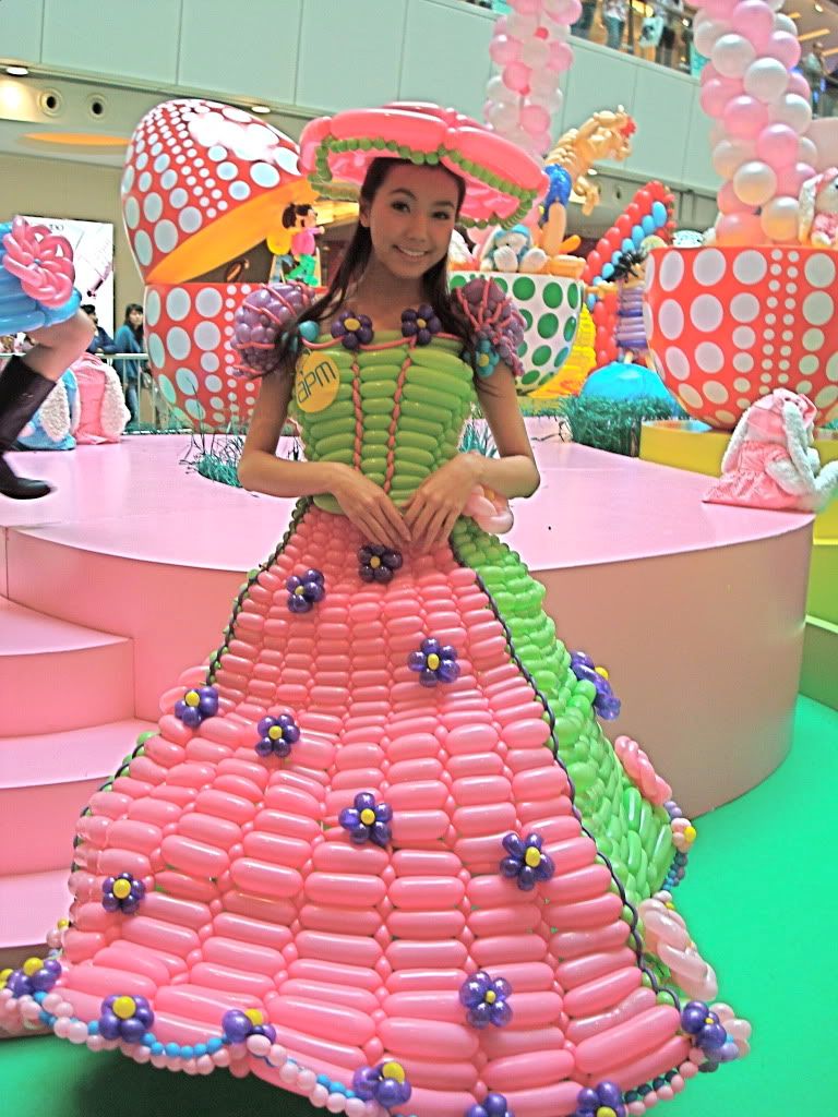Green and Pink Balloon Dress Pictures, Images and Photos