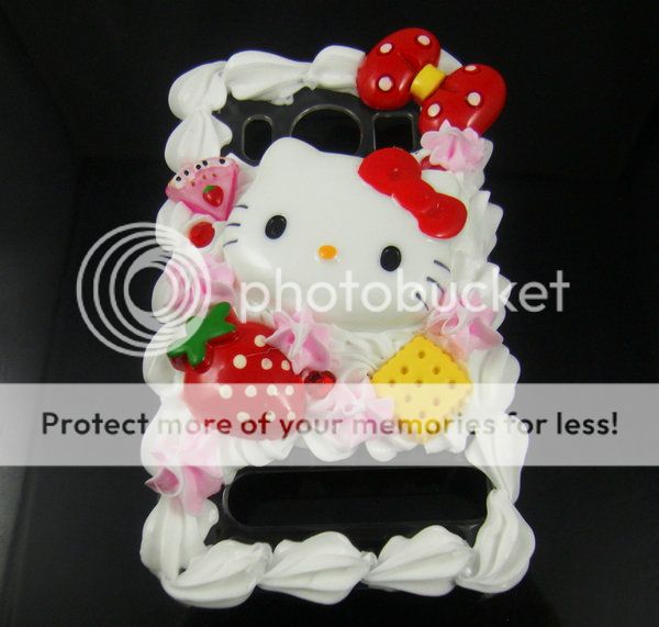 KT 3D Cake Ice Cream Hard Back Cover CASE for HTC EVO 4G RED Bow HT22 