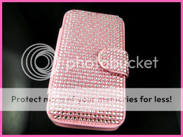 Hellokitty Bling Flip Hard leather Cover Case for iPhone 3G 3GS Pink 