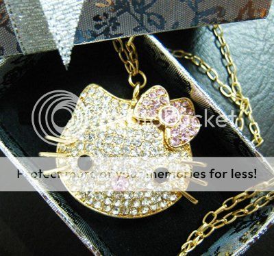 4GB 4G Hello kitty Crystal Bling USB Drive Pen Drive Gold U13  