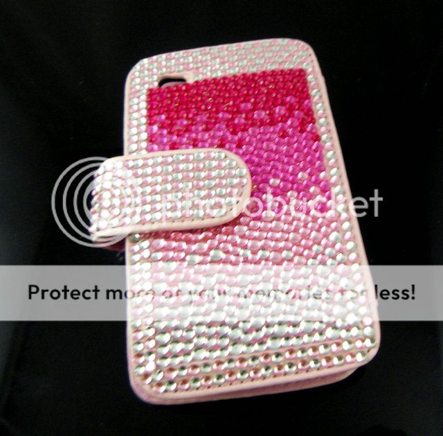   Crystal Flip leather Hard Cover Case for iPod touch 4 4G Pink  