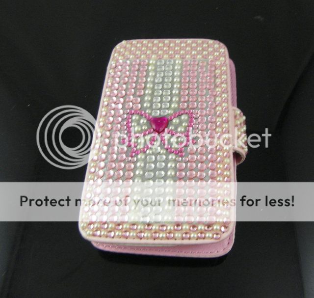   Bling Crystal Flip Leather Cover Case for iPod touch 4 4G Pink  