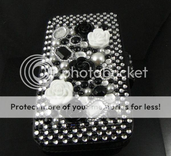   Crystal Flip leather Cover Case for iPod touch 4 4G Black BM21  