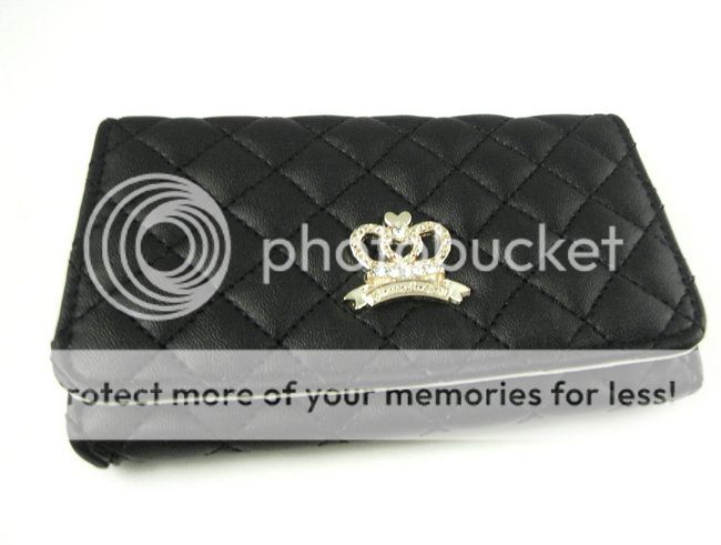 Womens Leather Wristlet Case Purse Wallet 4 iPhone 4 S 3GS Black SC1 