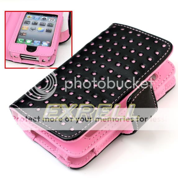 PINK DOT LEATHER CASE COVER POUCH FOR IPOD TOUCH 4TH 4 4GEN HOT  