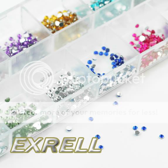 New Rhinestones Deco Glitter Case 3000 Pcs Round Nail Art X2mm  