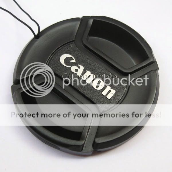 58mm Canon front Center pinch Snap on Len Lens Cap Cover with Cord 